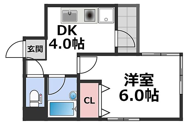 メルベーユ谷町 ｜大阪府大阪市中央区谷町6丁目(賃貸マンション1DK・6階・23.49㎡)の写真 その2