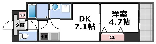 エレガンスレイヴ ｜大阪府大阪市城東区東中浜9丁目(賃貸マンション1DK・2階・30.32㎡)の写真 その2