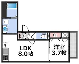 F asecia Beryl  ｜ 大阪府大阪市生野区生野西3丁目（賃貸アパート1LDK・2階・28.68㎡） その2