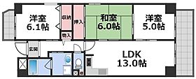 ヒルサイド四天王寺東  ｜ 大阪府大阪市天王寺区勝山3丁目（賃貸マンション3LDK・5階・66.04㎡） その2