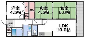 レジデンスウエストアロウ夕陽ヶ丘  ｜ 大阪府大阪市天王寺区上本町9丁目（賃貸マンション3LDK・4階・60.95㎡） その2