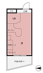 ラ・パルフェ・ド・ジュワンドル ワンルームの間取図画像