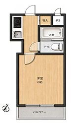 第2ジョージパークハイツ 1Kの間取図画像