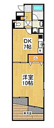 ニューハイム田無 1DKの間取図画像
