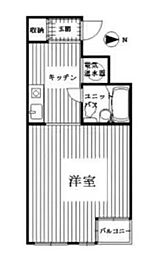 ペガサスマンション本郷 1Kの間取図画像