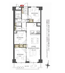 ラポール錦町 3LDKの間取図画像