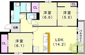 ヴェラ　アズール  ｜ 兵庫県西宮市常磐町3-21（賃貸アパート3LDK・2階・74.29㎡） その2