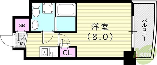 兵庫県西宮市甲子園高潮町(賃貸マンション1K・6階・23.80㎡)の写真 その2