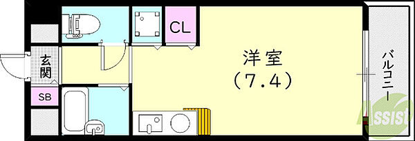 兵庫県西宮市平木町(賃貸マンション1R・3階・24.72㎡)の写真 その2