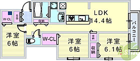 エトワール伏原  ｜ 兵庫県西宮市伏原町3-26（賃貸マンション3LDK・1階・78.67㎡） その2