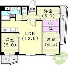 パラシオデ苦楽園  ｜ 兵庫県西宮市老松町3-26（賃貸マンション3LDK・3階・61.30㎡） その2