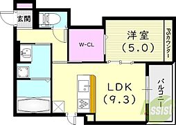 リバーサイド夙川東 2階/-