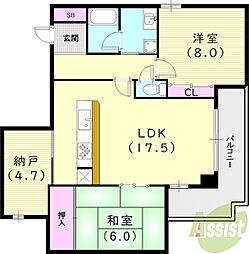 S-RESIDENCE夙川 2階