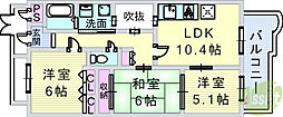 KDXレジデンス夙川ヒルズ3番館 3LDKの間取図画像