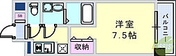 URBANGREEN甲子園 1Kの間取図画像