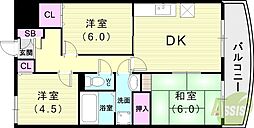ツインアルカディア 3DKの間取図画像