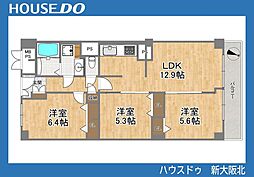 三ツ池台マンション 3LDKの間取図画像
