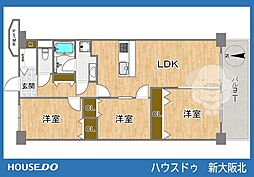 常和三国本町サンハイツ 3LDKの間取図画像