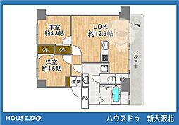 新北野コーポB棟 2LDKの間取図画像