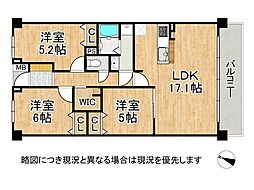 グラン・コート北宇治2 3LDKの間取図画像
