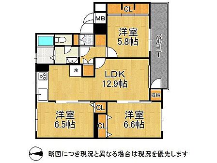 3LDK 間取り