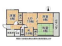 シャルム四条大宮 3LDKの間取図画像