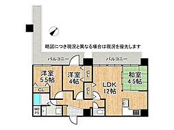 朝日プラザ浜大津 3LDKの間取図画像
