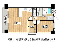 コスモ二条 1LDKの間取図画像