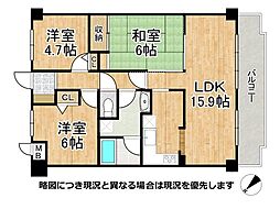 ライオンズマンション山科御陵 3LDKの間取図画像