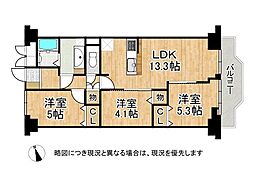 シャルマンコーポ神足東棟 3LDKの間取図画像