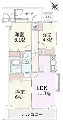 ユアコート武蔵藤沢 3LDKの間取図画像