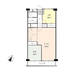 シャルム梶が谷 2LDKの間取図画像