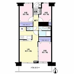 溝の口南パーク・ホームズ 3LDKの間取図画像