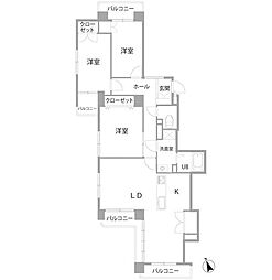 ロマネスク西公園 3LDKの間取図画像