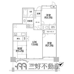 サンリヤンアネックス貝塚 3LDKの間取図画像
