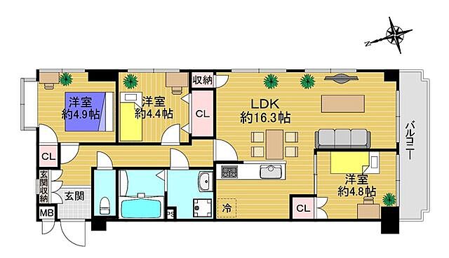 間取り エンゼルハイム大森南 3階/-