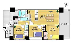 グランイーグルパークサイド大森南 3LDKの間取図画像