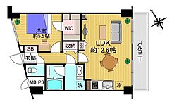 北品川ダイヤモンドパレス 1LDKの間取図画像