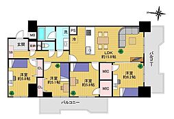 シティコープ大森東1号棟 4LDKの間取図画像