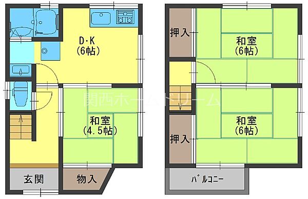 北島町貸家 ｜大阪府門真市北島町(賃貸一戸建3DK・1階・52.16㎡)の写真 その2