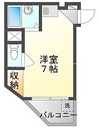 コロナハイツ ワンルームの間取図画像