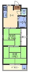 マインドハイツヒラオ 2DKの間取図画像