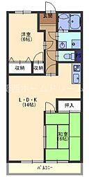 ブランドール市原A棟 2LDKの間取図画像