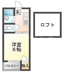 ニューシビックハイムA棟 1Kの間取図画像