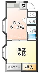 サニー・ヴィレッジ 1DKの間取図画像