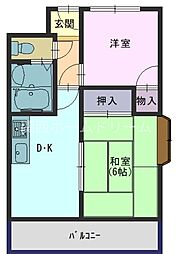 グリーンプラザ 2DKの間取図画像