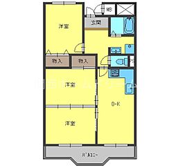 ピュアネスDOI 3DKの間取図画像