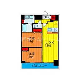 D-Court門真駅前 2LDKの間取図画像