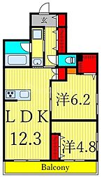 エトワールヴァリ プリミエ 2LDKの間取図画像