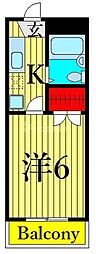 プライムホームズ132 2階1Kの間取り